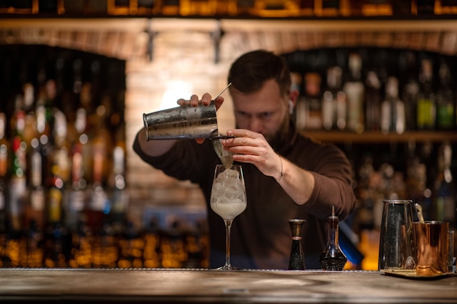 Bartender mixing a drink