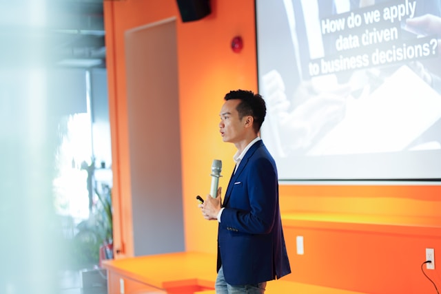 Host presenting a program